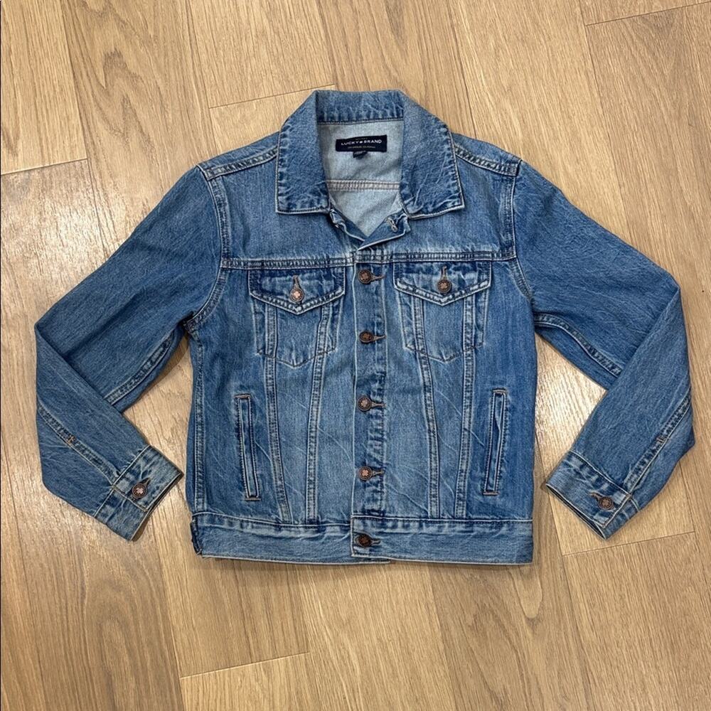 Lucky Brand The Tomboy Trucker Classic Blue Denim Jacket Size Small